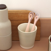 První lžičky silikonové 2 ks s pouzdrem Cotton Candy Beaba