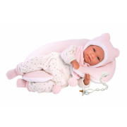 Obleček pro panenku miminko New Born velikosti 40-42 cm Llorens 5dílný růžovo-bilý