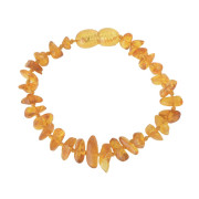 Jantarový náramek pro děti proti bolesti medové leštěné kousky