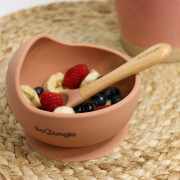 Silikonová miska s přísavkou a lžičkou Bo Jungle Terracotta