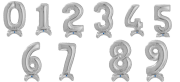 Fóliový balónek stojící stříbrná 64 cm číslice