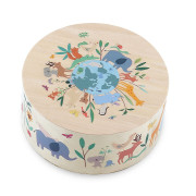 Dřevěný cajón bubínek Zvířata světa Sarah Betz Vilac