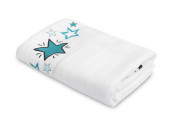 Milníková mušelínová plenka/dečka 120x120 cm Boho, bílá