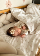 Dětské povlečení do postýlky 100 x 135 cm bavlněný satén Drobné květy Infantilo 