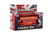 Autobus "Londýn" červený patrový kov/plast 12 cm na zpětné natažení