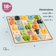 Dřevěné puzzle velká písmena Bigjigs Toys - ABC