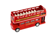 Autobus "Londýn" červený patrový kov/plast 12 cm na zpětné natažení