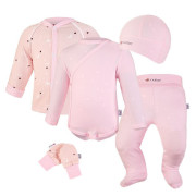 Novorozenecká sada BIO Outlast® UV 50+ Sv. růžová hvězdičky/růžová baby