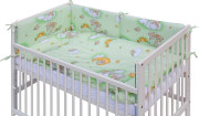 Dětská postýlka s kompletní výbavou 120 x 60 cm, mráček zelená Scarlett