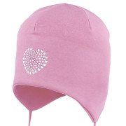 Dívčí kojenecká zavazovací čepice Srdíčko Sv. růžová RDX