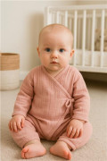 Kojenecký mušelínový overal pink New Baby