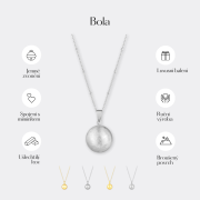 Těhotenský šperk bola Moon stříbrná s broušeným povrchem + řetízek Moniel