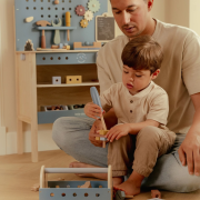 Box s nářadím dřevěný Blue Little Dutch