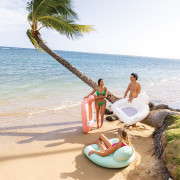 Lehátko křeslo nafukovací s úchyty 114x107 cm