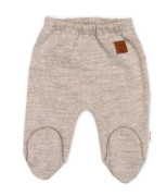 Pletená sada pro miminko s jemným proužkem 3dílná lux béžová - bílá Baby Nellys