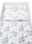 3-dílná sada Mantinel s povlečením Růžičky bílé Baby Nellys 