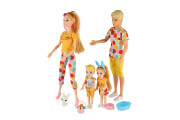 Panenka s panáčkem 30 cm s dětmi 2 ks - rodina s doplňky 