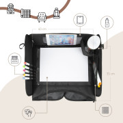 Skládací stolek do auta s kapsou na tablet černý Sipo