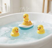 Plovoucí loďka s kačenkami