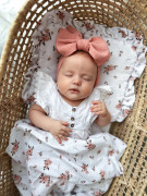 Mušelínová letní sada polštář s volánky Malé květiny Infantilo