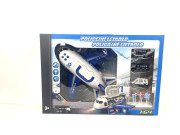 Policejní letadlo s nákladním prostorem + 3 autíčka 