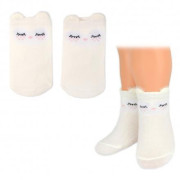 Bavlněné ponožky Smajlík 3D - smetanové - 1 pár