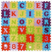 Pěnové puzzle abeceda a čísla 36 ks 15x15x1 cm