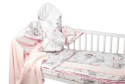 6-ti dílná sada s dárkem pro miminko 120 x 90 Slon a duha růžová/bílá Baby Nellys