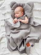 Waflová letní sada polštářku s přikrývkou Šedá Infantilo