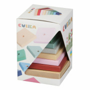 Barevná pyramida - dřevěná skládačka 9 dílů Cubika