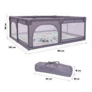 Ohrádka Playpark Grey s matrací BabyGo