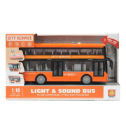 Městský dvoupatrový autobus 27 cm na setrvačník se zvukem a světlem