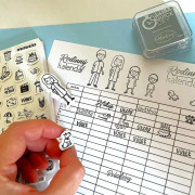 Diářová razítka Stampo Bullet Journal 67 ks - Rodinný kalendář Aladine 