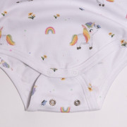 Rostoucí bodyčko pro miminka s krátkým rukávem Unicorn bílé Esito