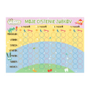 Motivační tabulka čištění zoubků s nálepkami