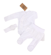 3-dílná soupravička body, polodupačky a čelenka Z&Z Bílá Vel. 62
