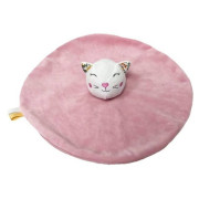 Kočka usínáček chrastítko plyš 25x25 cm růžová