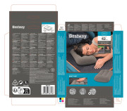Semišový nafukovací polštář 42 x 26 cm Bestway