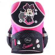 Školní batoh Minnie, modro-růžový s nápisem Sweet