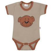 Kojenecké bavlněné body s krátkým rukávem New Baby BrumBrum Latte brown