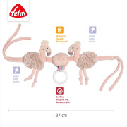 Řetěz na kočárek plameňák, Pink Baby Fehn