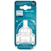 Dudlík na láhev Anti-colic rychlý průtok 6 m+, 2 ks Philips AVENT 