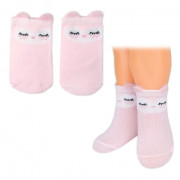 Bavlněné ponožky Smajlík 3D - růžová - 1 pár