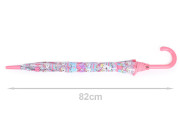 Dívčí průhledný vystřelovací deštník jednorožec modrá