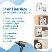 Magnetické zámky bílé na skříně a zásuvky sada 4 ks + 1x magnetický klíč Sipo