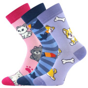 Ponožky dětské Kaito s obrázky dívčí mix F (3 páry)