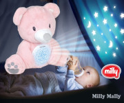 Plyšový usínáček medvídek s projektorem Bear pink Milly Mally