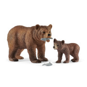 Medvědice Grizzly s mládětem Schleich