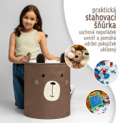 Koš na hračky XL se šňůrkou, skládací bavlněný / 63 l Sipo 