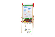 Tabule oboustranná magnetická dřevo černá/bílá 35x43cm s rolí papíru s doplňky 